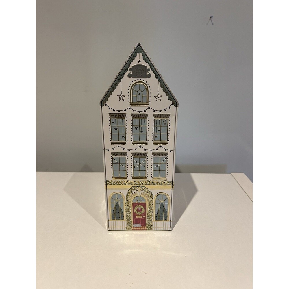 Marks & Spencer LED Light Up Cookie Tin House Christmas Themed Home Tin